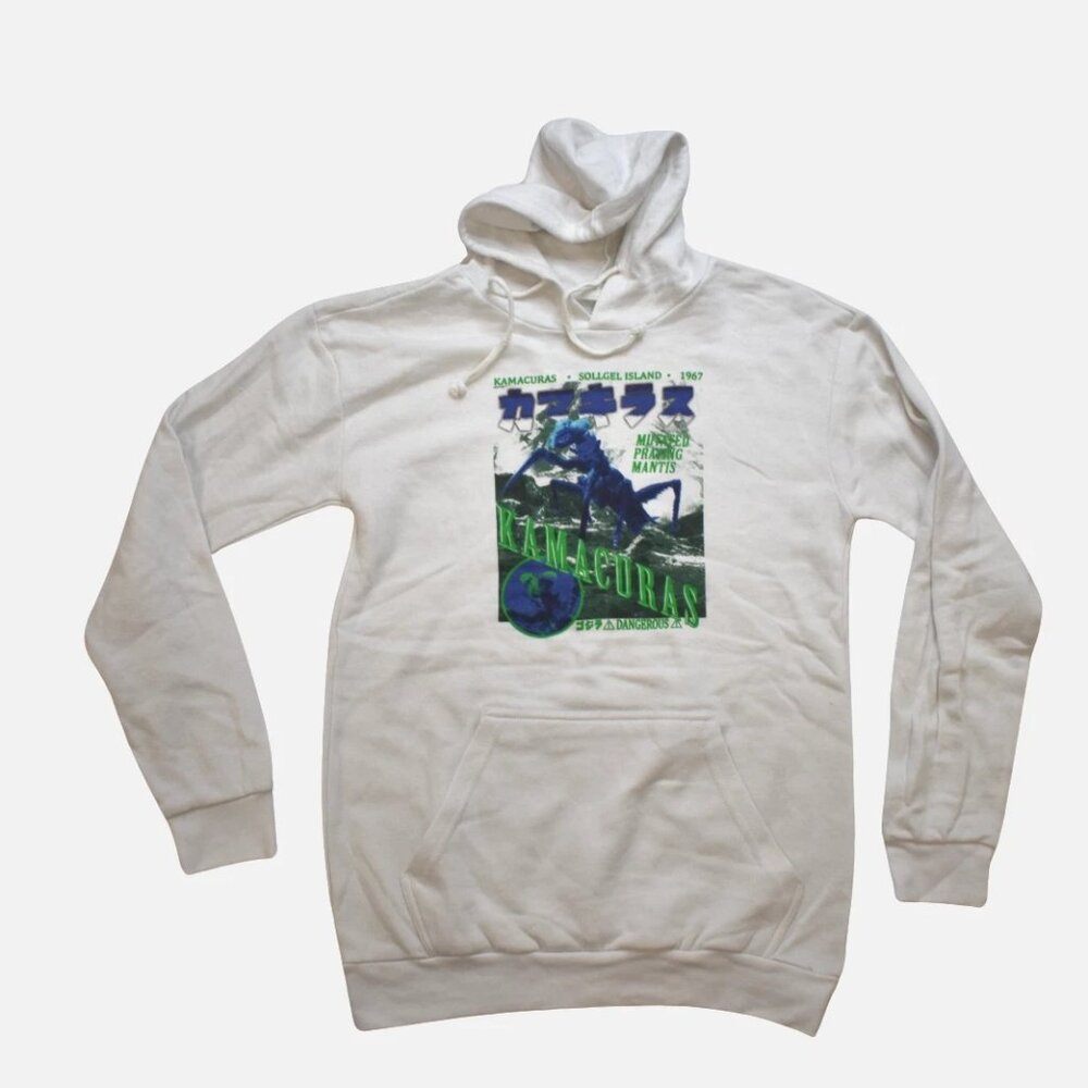 Godzilla Kamacuras Mutated Praying Mantis Mens White Hoodie New